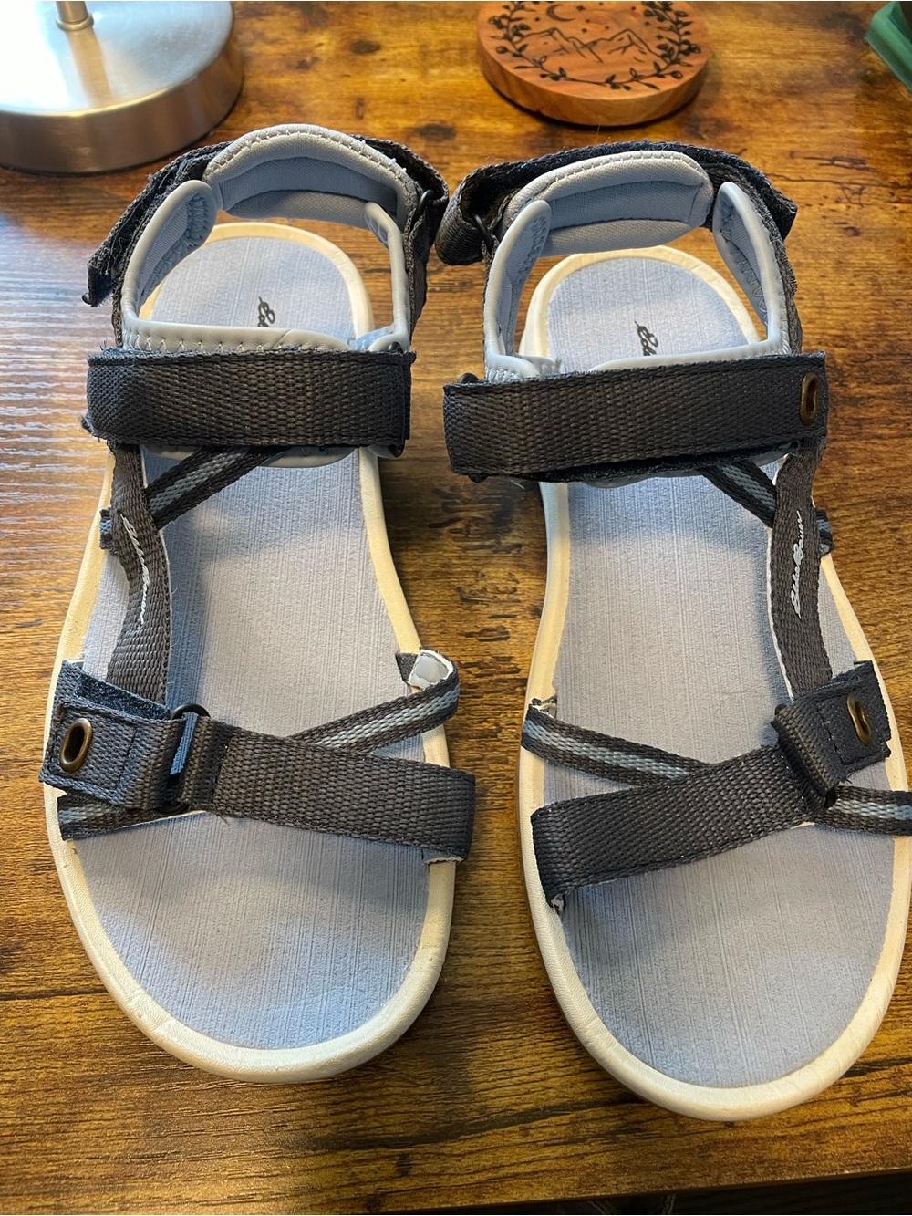 Eddie Bauer Gray and Light Blue Strapped Sandals